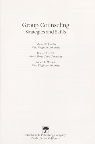 Portada de Group counseling