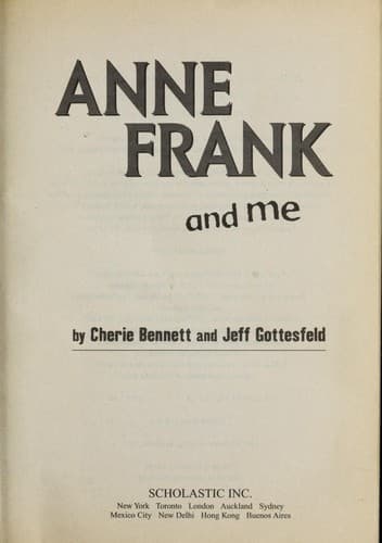 Portada de Anne Frank and me