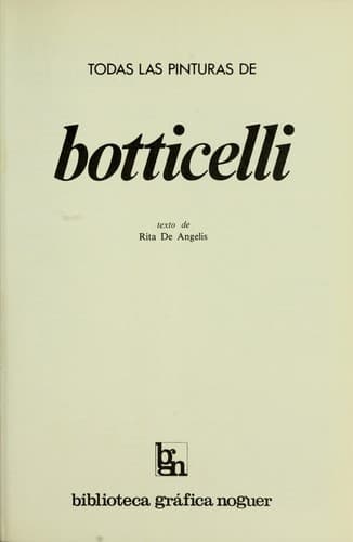 Portada de Todas las pinturas de Boticelli