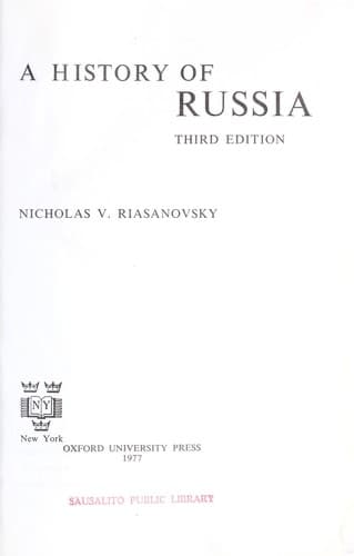 Portada de A history of Russia