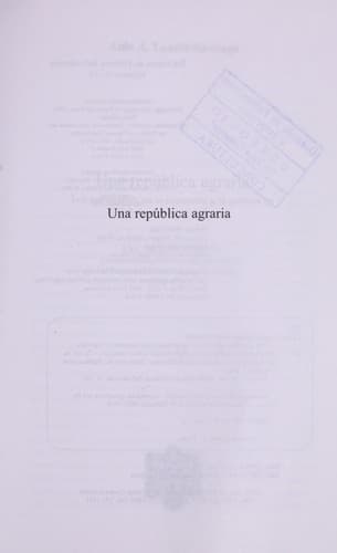 Portada de Una repu blica agraria