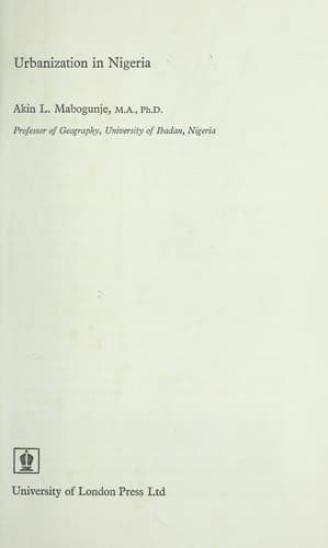 Portada de Urbanization in Nigeria.