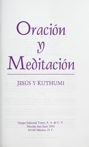 Portada de Oracio n y meditacion