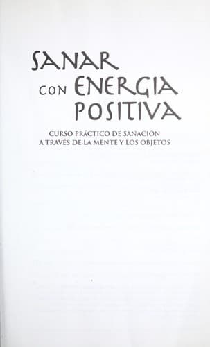 Portada de Sanar con energi a positiva