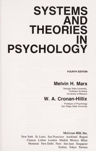 Portada de Systems and theories in psychology
