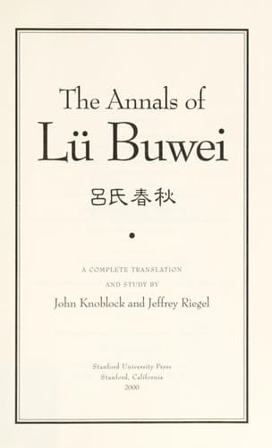 Portada de The annals of Lü Buwei =