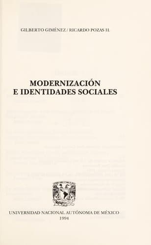 Portada de Modernización e identidades sociales
