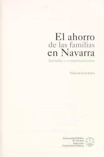 Portada de El ahorro de las familias en Navarra