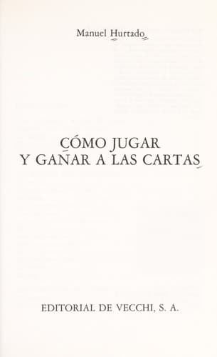 Portada de Como Jugar y Ganar a Las Cartas