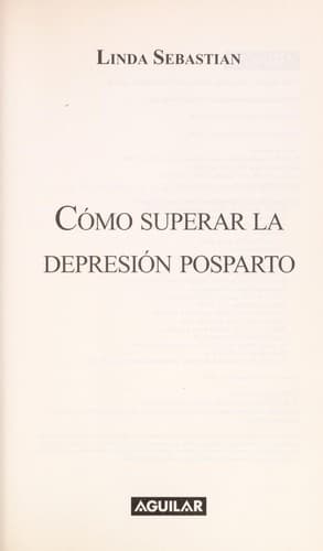Portada de Co mo superar la depresio n posparto