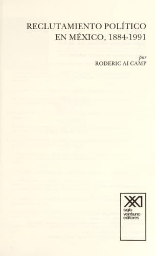 Portada de Reclutamiento poli tico en Me xico, 1884-1991