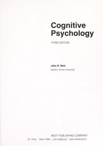 Portada de Cognitive psychology