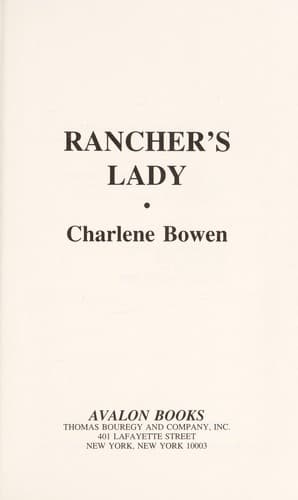 Portada de Rancher's lady