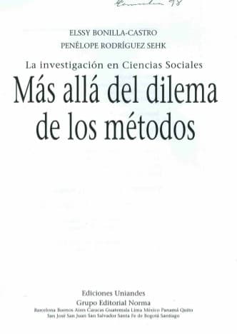 Portada de Más allá del dilema de los métodos