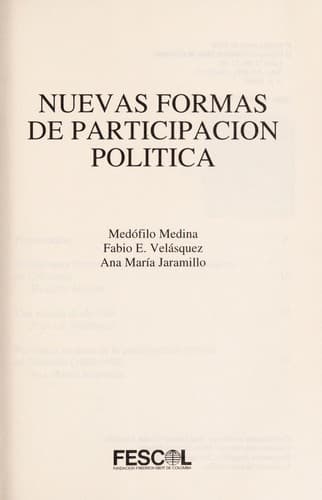 Portada de Nuevas formas de participacion politica