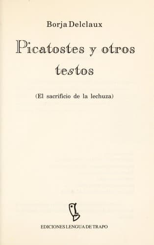 Portada de Picatostes y otros testos