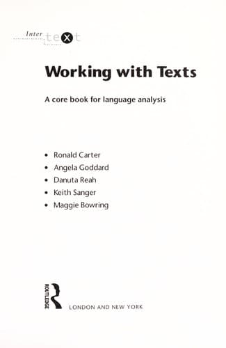 Portada de Working with texts