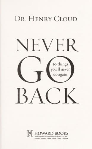 Portada de Never go back