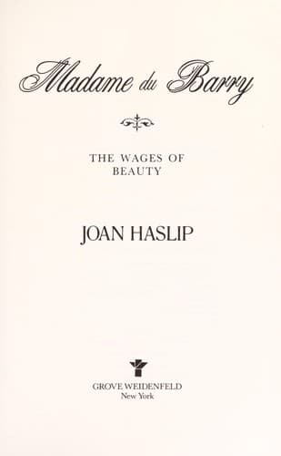 Portada de Madame Du Barry