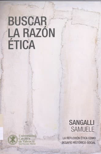 Portada de Buscar la razón ética