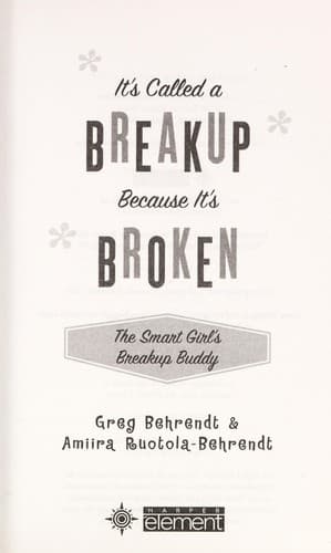 Portada de It's called a break-up because it's broken