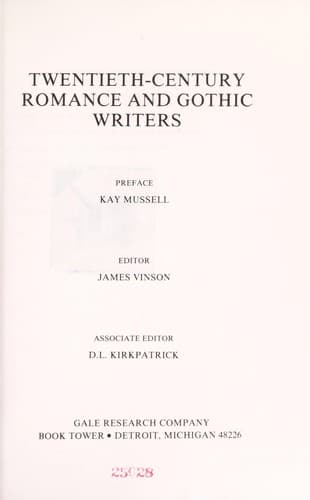 Portada de Twentieth-century romance and gothic writers