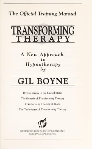 Portada de Transforming Therapy a New Approach to Hypnotherapy/ With Csst