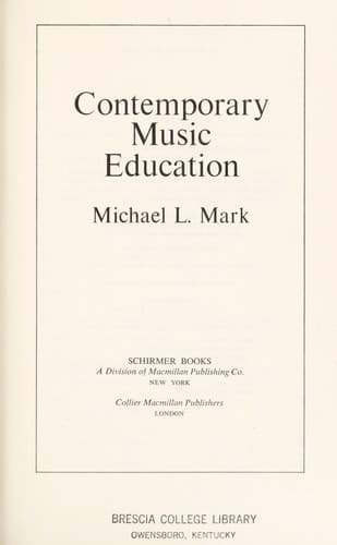 Portada de Contemporary music education