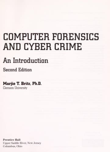 Portada de Computer Forensics and Cyber Crime