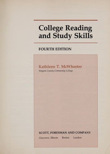 Portada de College reading and study skills