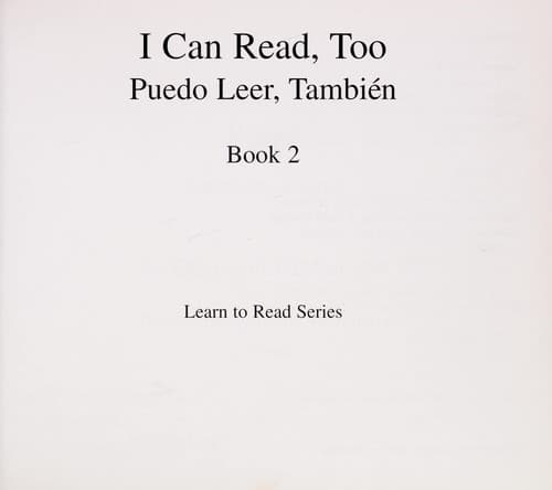 Portada de I Can Read, Too/ Puedo Leer, Tambien Book 2 (Learn to Read Level K/ Aprenda Leer K)