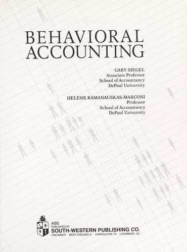 Portada de Behavioral accounting