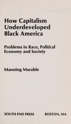 Portada de How capitalism underdeveloped Black America