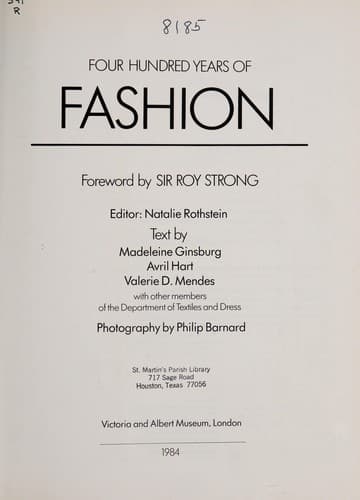 Portada de Four hundred years of fashion