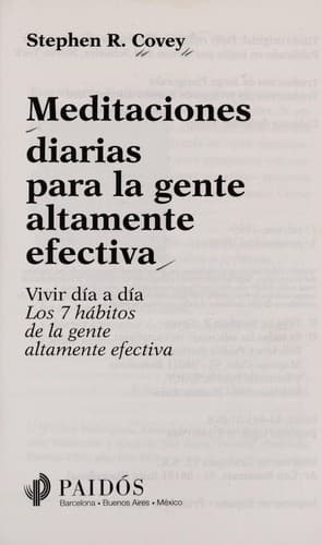 Portada de Meditaciones diarias para la gente altamente efectiva