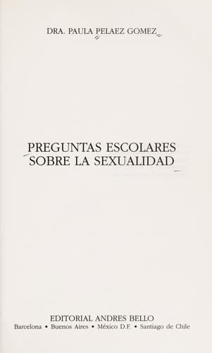 Portada de Preguntas Escolares Sobre la Sexualidad