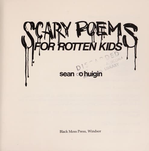 Portada de Scary poems for rotten kids