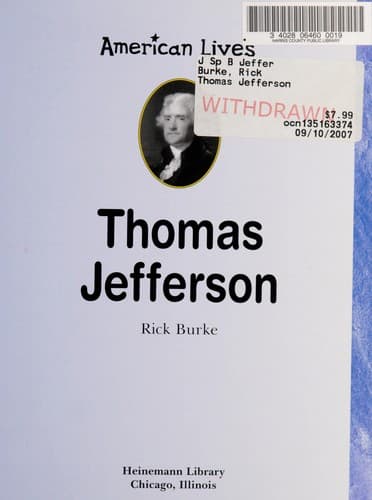 Portada de Thomas Jefferson (Personajes Estadounidenses/American Lives)