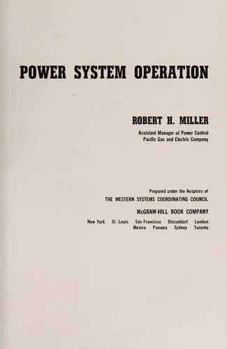 Portada de Power system operation