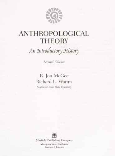 Portada de Anthropological theory