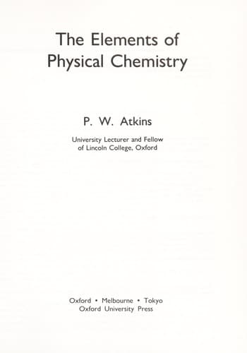 Portada de The elements of physical chemistry