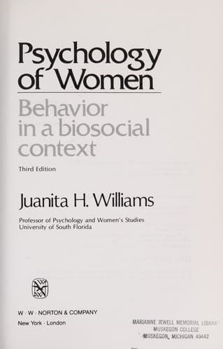 Portada de Psychology of women