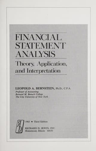 Portada de Financial statement analysis