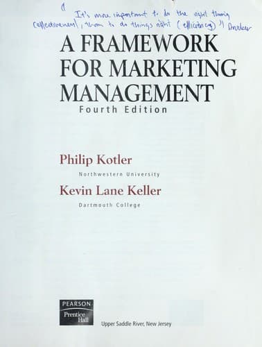 Portada de A framework for marketing management