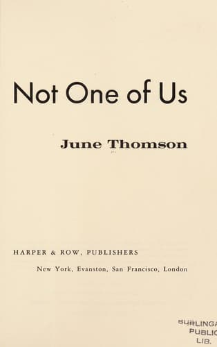 Portada de Not one of us.