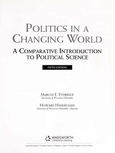 Portada de Politics in a changing world