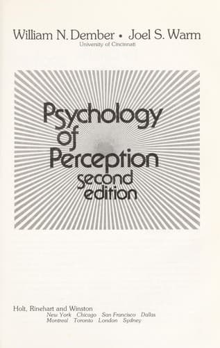 Portada de Psychology of perception