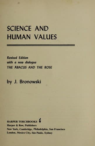 Portada de Science and human values