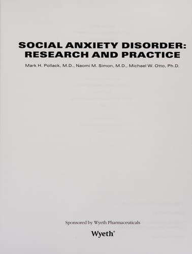 Portada de Social anxiety disorder