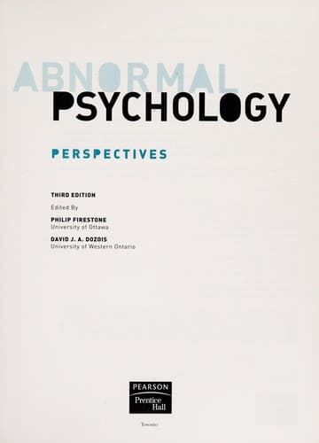 Portada de Abnormal psychology